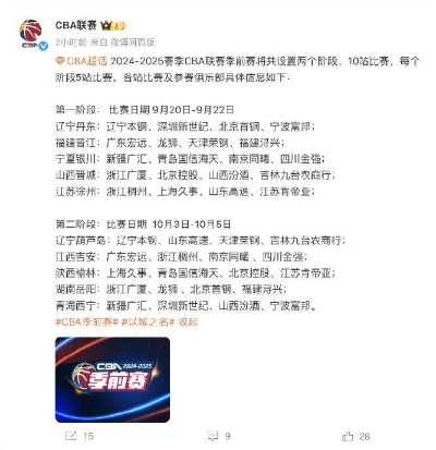 2026至2027赛季CBA什么时候开始？赛程安排与看点前瞻